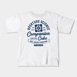 Companion Cube Grunge Crest Kids T-Shirt